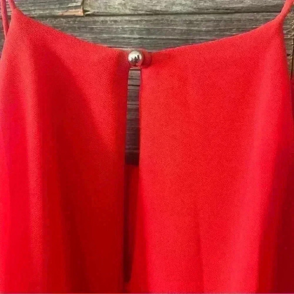 Impeccable Pig Red Cold Shoulder Dress Small - Picture 4 of 8